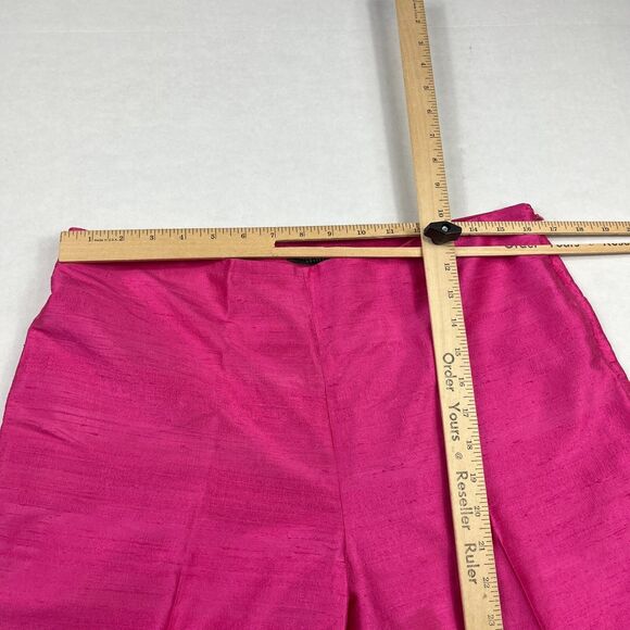Lauren Ralph Lauren Silk Pants Fuschia Pink Side Zip Trousers 12P PETITE FLAW - Picture 9 of 14